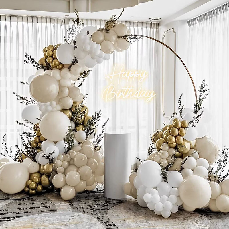 185pcs Sand White Balloon Garl